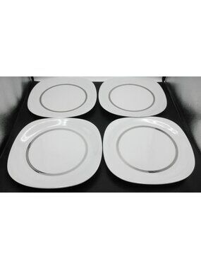 Rings by Block (Transitions) 10 Inch Square Dinner Plate Set of 4 Pattern BLORIN